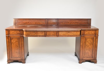 Lot 702 - An early Victorian mahogany, satinwood cross-banded, breakfront sideboard