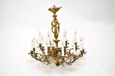 Lot 323 - A Continental gilt brass rococo revival chandelier