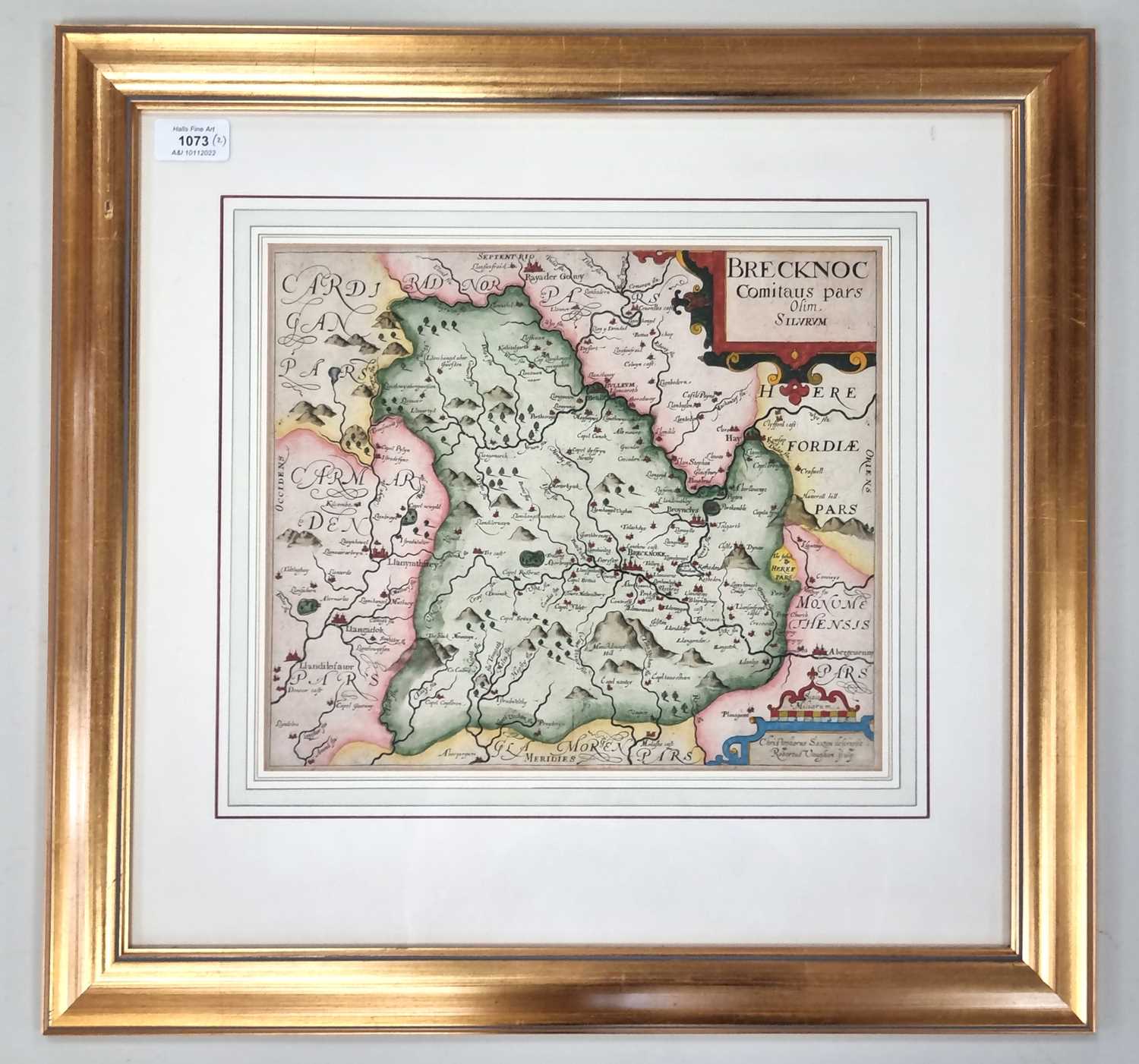 Lot 1073 - SAXTON, Christopher & KIP, William, Map of Denbigh.