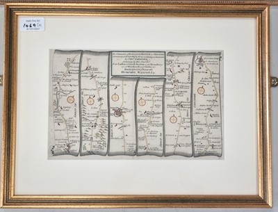 Lot 1069 - GARDNER, Thomas, 3 strip maps, including The Roads from Shrewsbury and Chester to Holywell