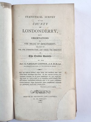 Lot 1093 - SAMPSON, Rev. G Vaughan, Statistical Survey of the County of Londonderry, Dublin 1802