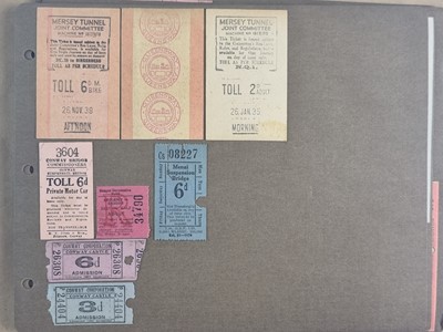 Lot 1080 - BUS & TRAM TICKETS, 1930s and 1940s, over 200 pasted to album leaves