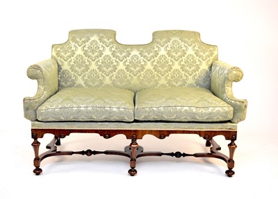 Lot 334 - A 20th century, William and Mary style walnut sofa