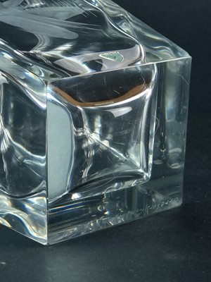 Lot 248 - Vicke Lindstrand for Orrefors, a glass vase decorated with a nude male playing the harp