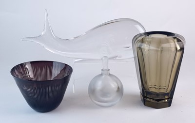 Lot 206 - An Eda Glasbruk vase together with three pieces of Kosta glass