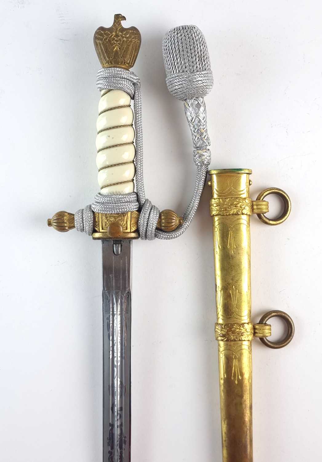 Lot WW2 German Kriegsmarine Officer's Dagger by E. & F. Horster, Solingen
