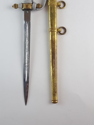 Lot WW2 German Kriegsmarine Officer's Dagger by E. & F. Horster, Solingen
