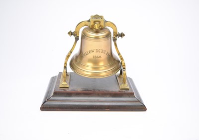 Lot 446 - A brass ship's type bell, inscribed 'Yellow Duke Esq. 1860'