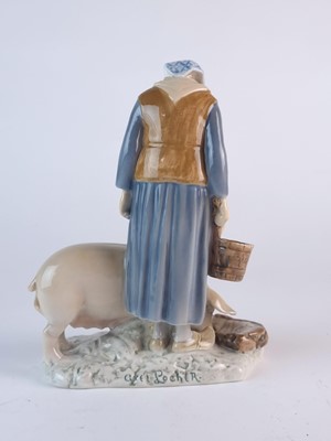 Lot 276 - Bing and Grondahl figure of an elderly woman with a pig