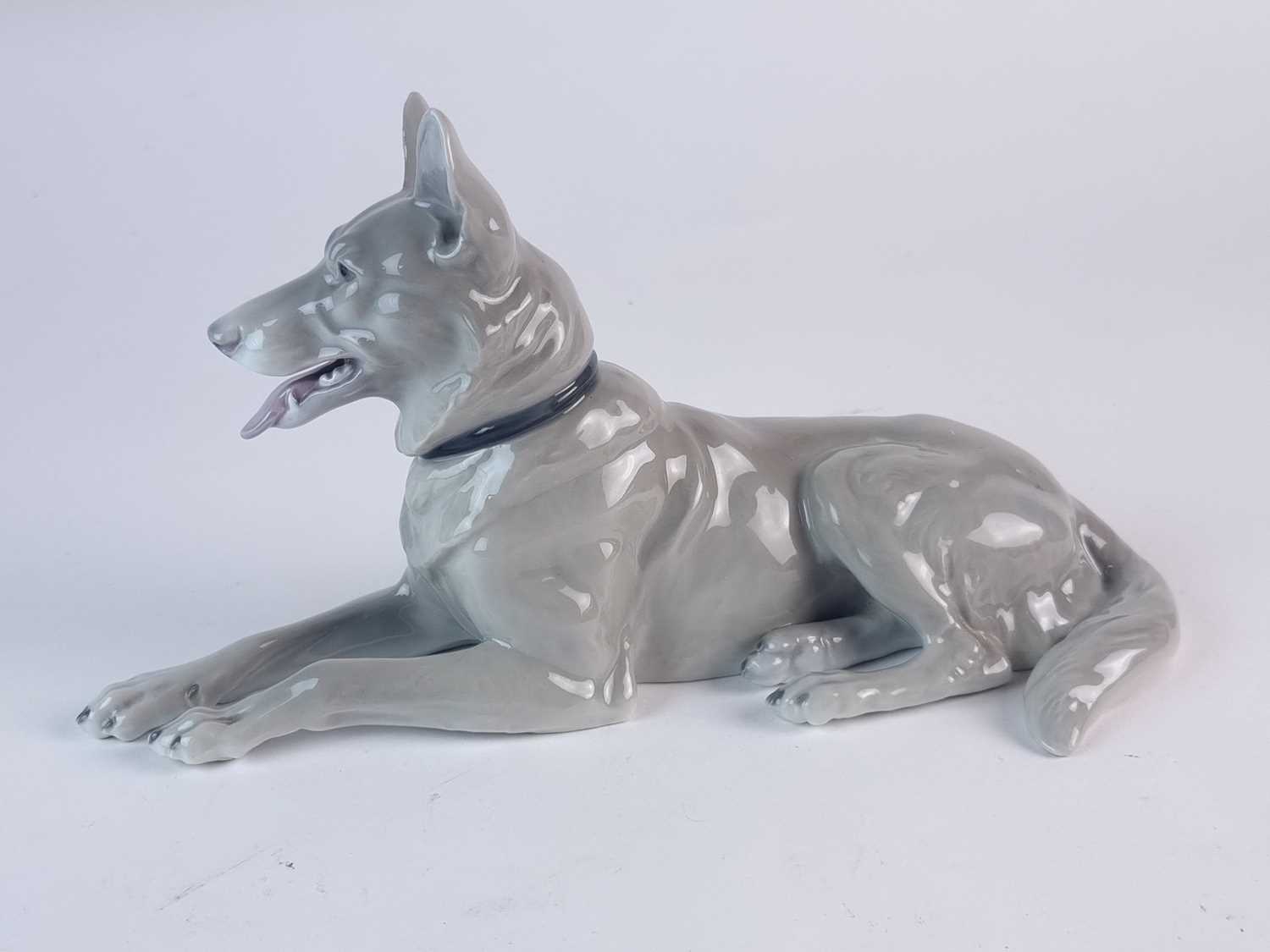 Lot 226 - Gebruder Heubach porcelain model of a German Shepherd