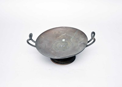 Lot 357 - A French bronze kylix shape pedestal dish