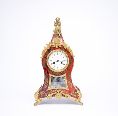 Lot 489 - A late 19th century, Louis XV style, Buhl style mantel clock