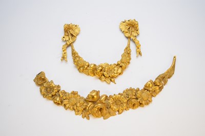 Lot 356 - Two late 19th century ormolu furniture swags