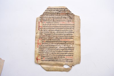 Lot 1171 - MANUSCRIPT VELLUM LEAF, probably 15th century