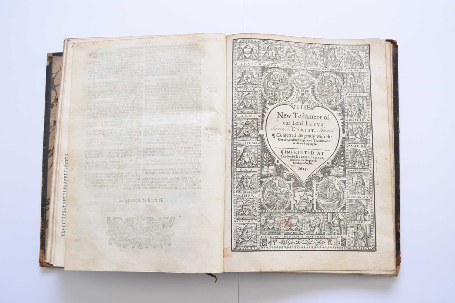 Lot 1154 - HOLY BIBLE, 4to, Robert Barker 1615