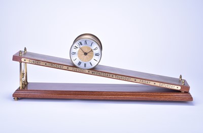 Lot 319 - An inclined plane mahogany and brass, gravity, timepiece
