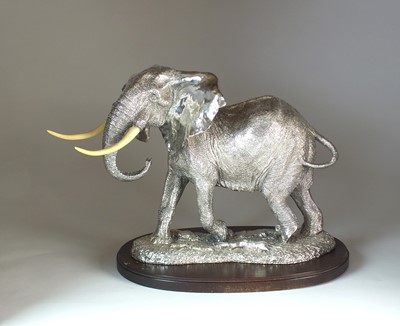 Lot 9 - An Elizabeth II silver model of an Elephant by Mappin & Webb