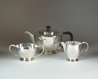 Lot 45 - A three piece silver tea service