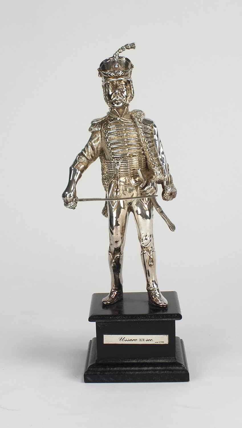 Lot 10 - A silver model of a 19th century solider