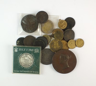 Lot 242 - A collection of medals, tokens and coins