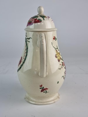 Lot 249 - Leeds creamware coffee pot and cover, 18th century