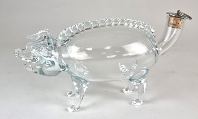 Lot 187 - A mid-century Scandinavian glass gin pig decanter