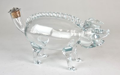 Lot 187 - A mid-century Scandinavian glass gin pig decanter