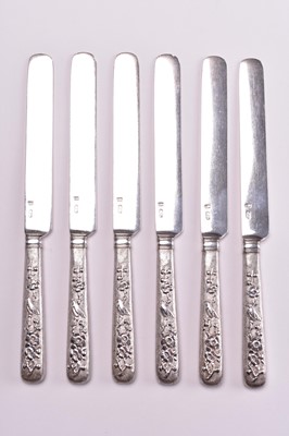 Lot 536 - A set of twelve Chinese silver knives and forks, Zee Wo