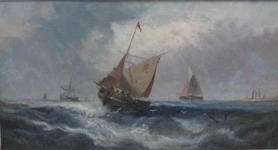 Lot 364 - William Matthew Hale (1837 - 1929) Shipping in choppy waters; and In a Swell