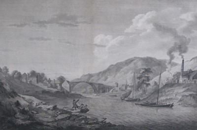 Lot 324 - After George Robertson (c.1748-1788). An 'Iron Work ..on the Madeley side of the River Severn'