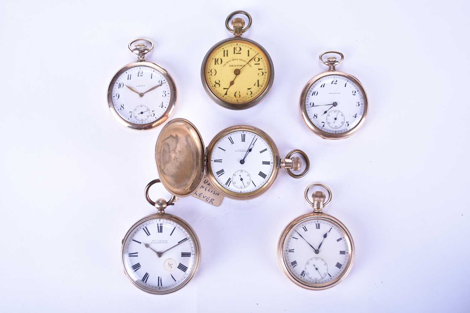 Lot 98 - A silver gilt open face pocket watch by John Gaydon, and five other pocket watches