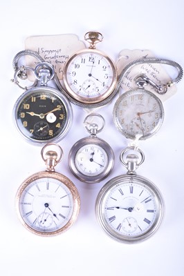 Lot 93 - A collection of six various American pocket watches