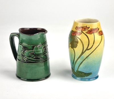 Lot 269 - Ault Pottery 'Lilium' vase and a CH Brannam Barum jug for Liberty & Co