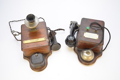 Lot 449 - Three railway signal box telephones and two late Victorian railway diaries