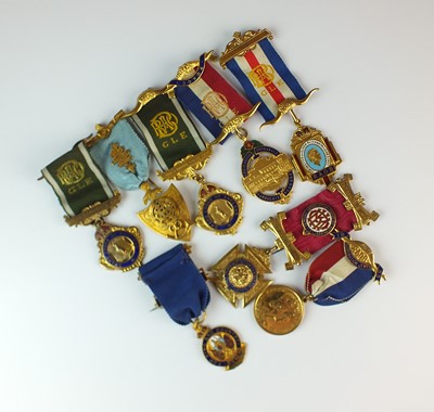 Lot 227 - An assorted collection of gilt metal and polychrome enamel R.A.O.B. badges