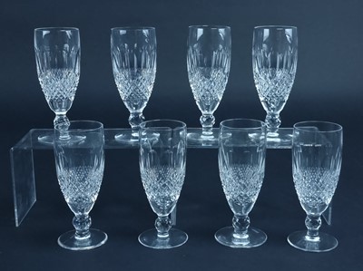 Lot 194 - A set of eight Waterford Crystal Colleen short-stem fluted champagne glasses