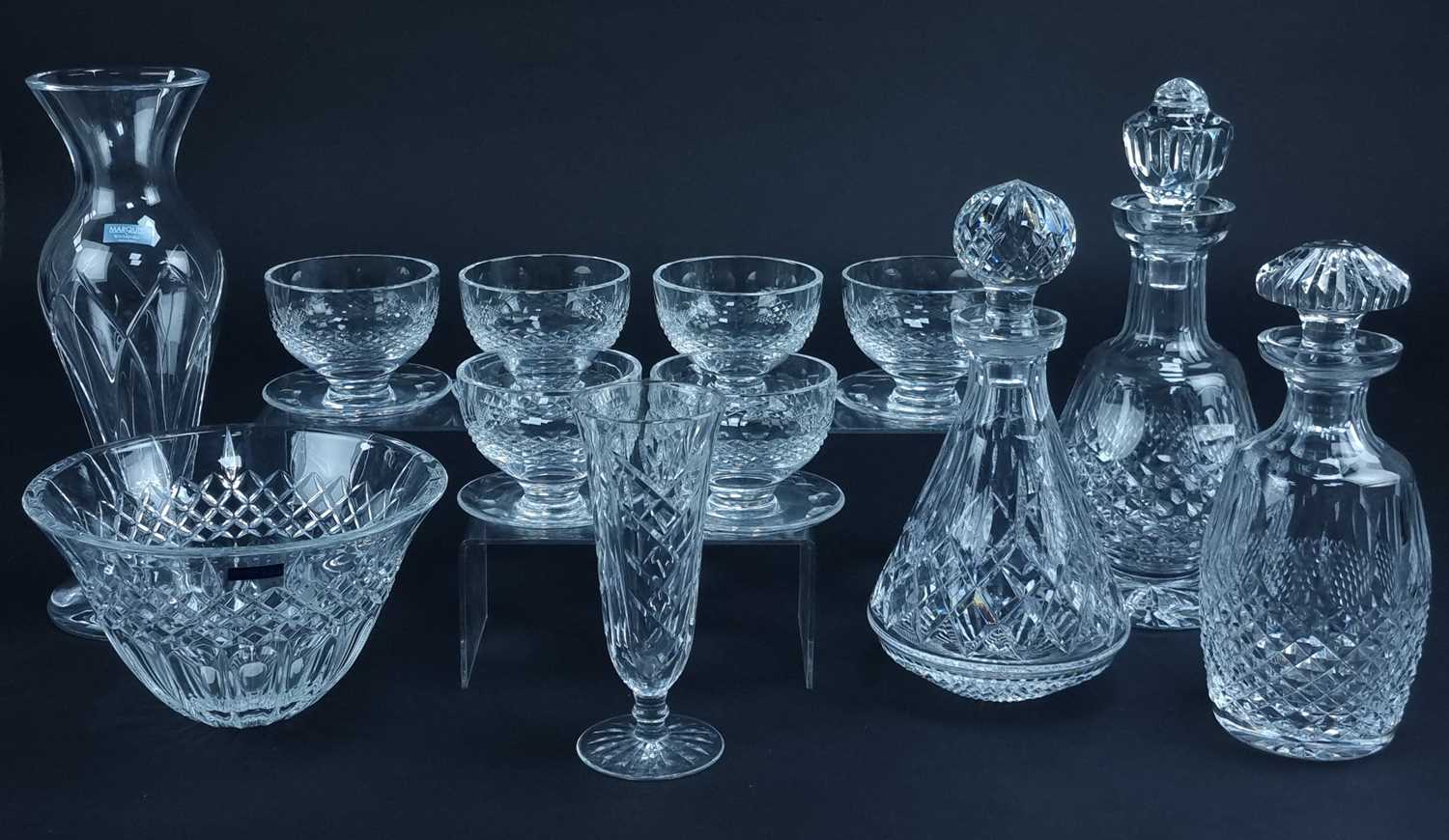 Lot 196 - Waterford Crystal including Colleen dessert dishes and decanters