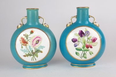 Lot 238 - A pair of English moon flasks, dated 1877