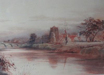 Lot 257 - Frederick William Seville British (19th Century) A view of Atcham Church