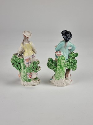 Lot 161 - Pair of Derby figures of the Dresden Shepherd and Shepherdess