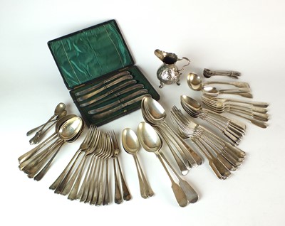 Lot 39 - A harlequin collection of silver flatware