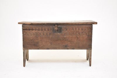 Lot 510 - A 17th century oak six plank coffer