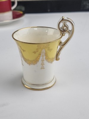 Lot 247 - Coalport yellow Empire-style service and a further cased Coalport Athlone Marone service