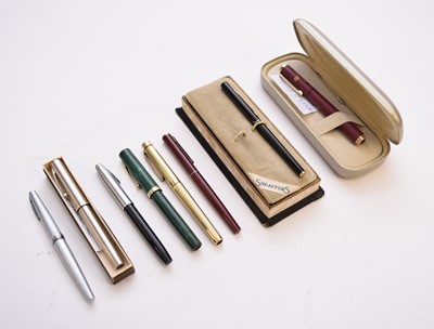 Lot 57 - A collection of Sheaffer fountain pens and ballpoints