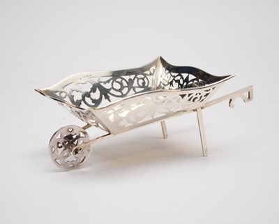Lot 42 - A silver model of a wheelbarrow