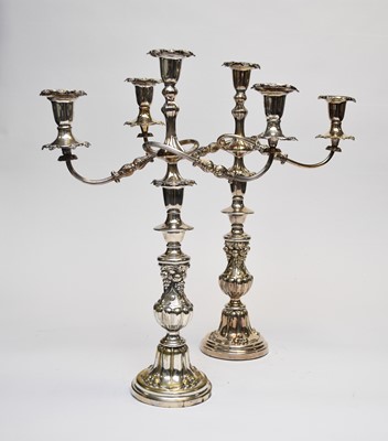 Lot 44 - A pair of large EPNS candelabra