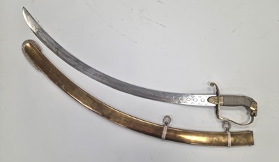 Lot 221 - An Indian-made sabre and scabbard with horse head handle