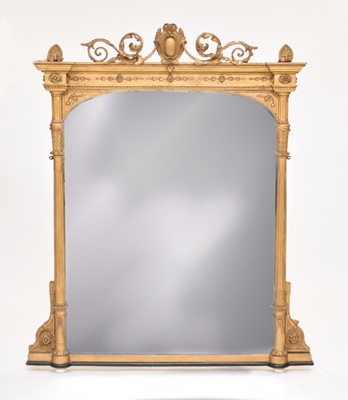 Lot 446 - A Victorian, inverted breakfront, overmantel mirror