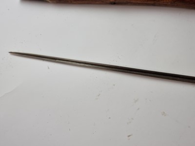 Lot Victorian sword cane with a handle carved as a dog with red glass eyes