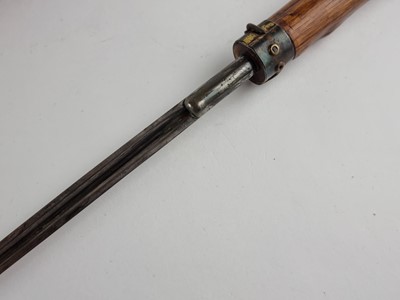 Lot Victorian sword cane with a handle carved as a dog with red glass eyes